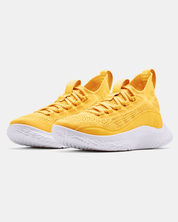 Grade School Curry Flow 8 Basketball Shoes, Yellow, pdpMainDesktop image number 3